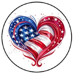 HEART FLAG PATRIOTIC 4TH OF JULY ENVELOPE SEALS LABELS STICKERS PARTY FAVORS