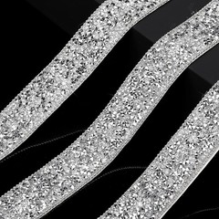 Silver 108″ x 1″ Bling Rhinestone Crystal Diamond DIY Decor Strip Sticker Decal