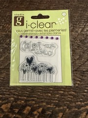 2010 Studio G Floral Heart + Gems Mini Clear Stamps “Color Your World”