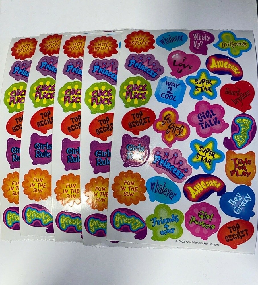 Sandylion girl stickers lot of 5 SHEETS 4″ X 6 «