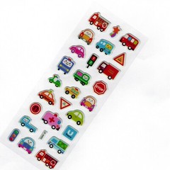 Kids Crafts Learning Activity Fun Stickers:Red Green Blue Cars Trucks Stop Sign!