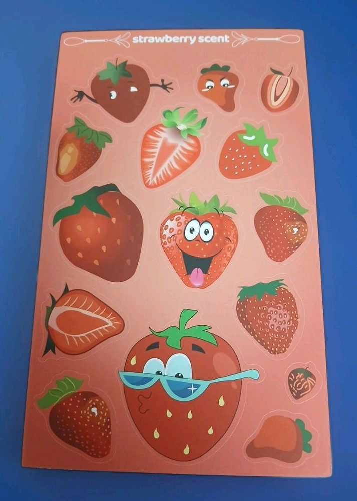 Nee Scratch and sniff Strawberry Scented stickers sheet