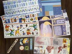 Vintage Boy Sports Baby Boy Scrapbooking Stickers 12×12 Paper Lot of 48