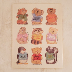 Vintage 1980 Hallmark Shirt Tales Animal Sticker Sheet – Excellent Condition!
