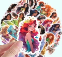20 PRINCESS RANDOM ASSORTED 2″ STICKERS LABELS PARTY FAVOR BELLE LITTLE MERMAID