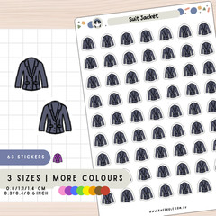 Suit Jacket Stickers – Formal Planner Stickers for Stylish Schedule Organization