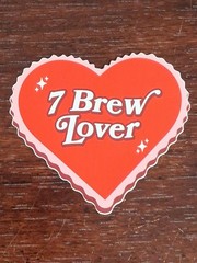 7 Brew Lover Valentines Day Heart Sticker Promo 2/14