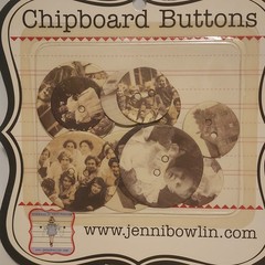 Jenni Bowlin Scrapbooking Printed Chipboard Button Embellishments-VINTAGE PHOTOS
