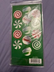 Round Peppermint Glitter 40 Count Seals