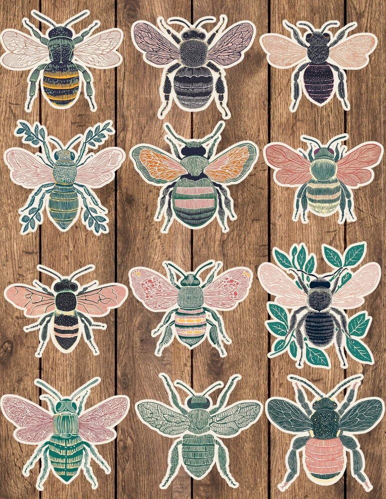 Beautiful Flying Bug Cut Stickers Set Notebook Laptop WaterBottle Sticker