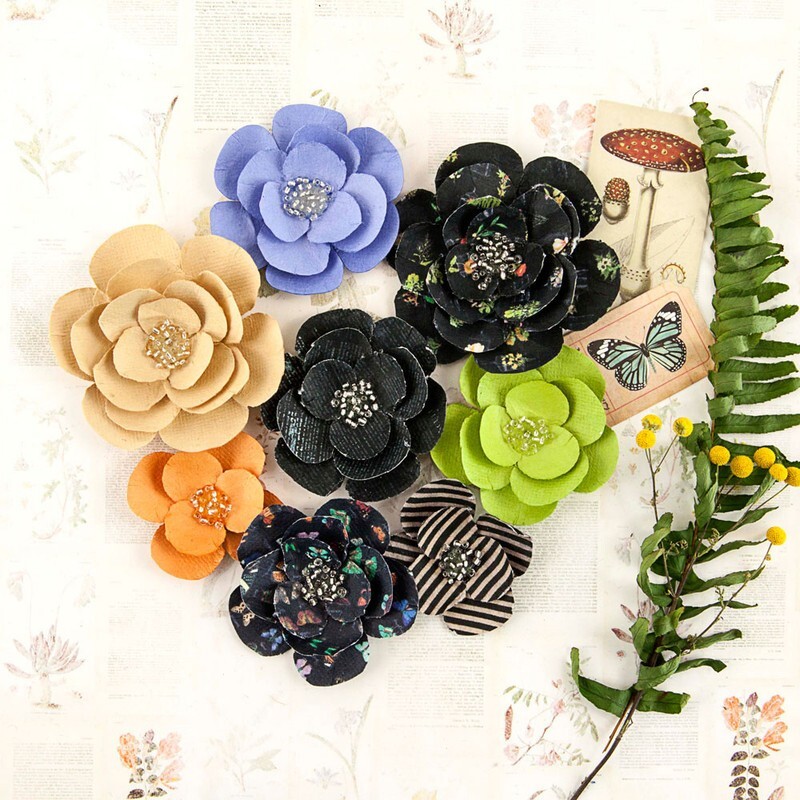 Prima Flowers – Forever Green GARDEN Paper Flowers 1.5″ – 2.5″ #578725
