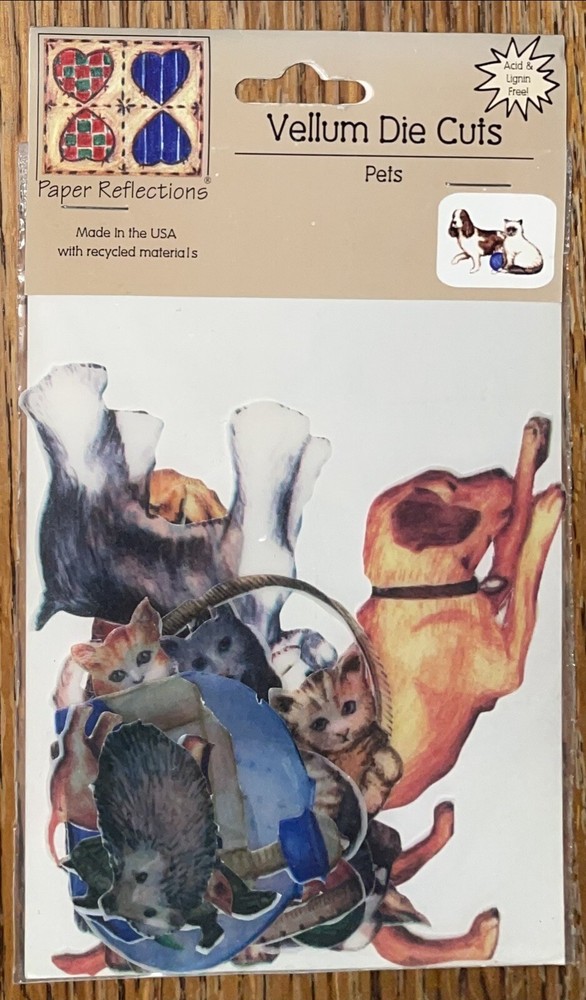 DMD Paper Reflections Vellum Die Cuts Pets Dog Cat Fish Hamster Turtle Scrapbook