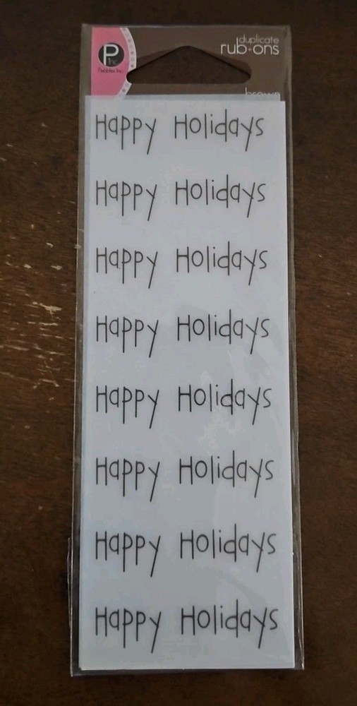 Pebbles Inc. Duplicates Rub-Ons ~ Brown ~ Happy Holidays ~ Scrapbooking Crafts