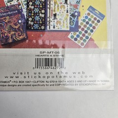 Stickopotamus Sticker Binder Sheets Vintage Glitter Stars Hearts 2 Packs Sealed