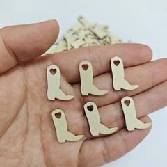 100pcs Mini Cowboy Boots Wood DIY Approx. 0.87×0.67×0.1 in / 2.2×1.7×0.25 cm