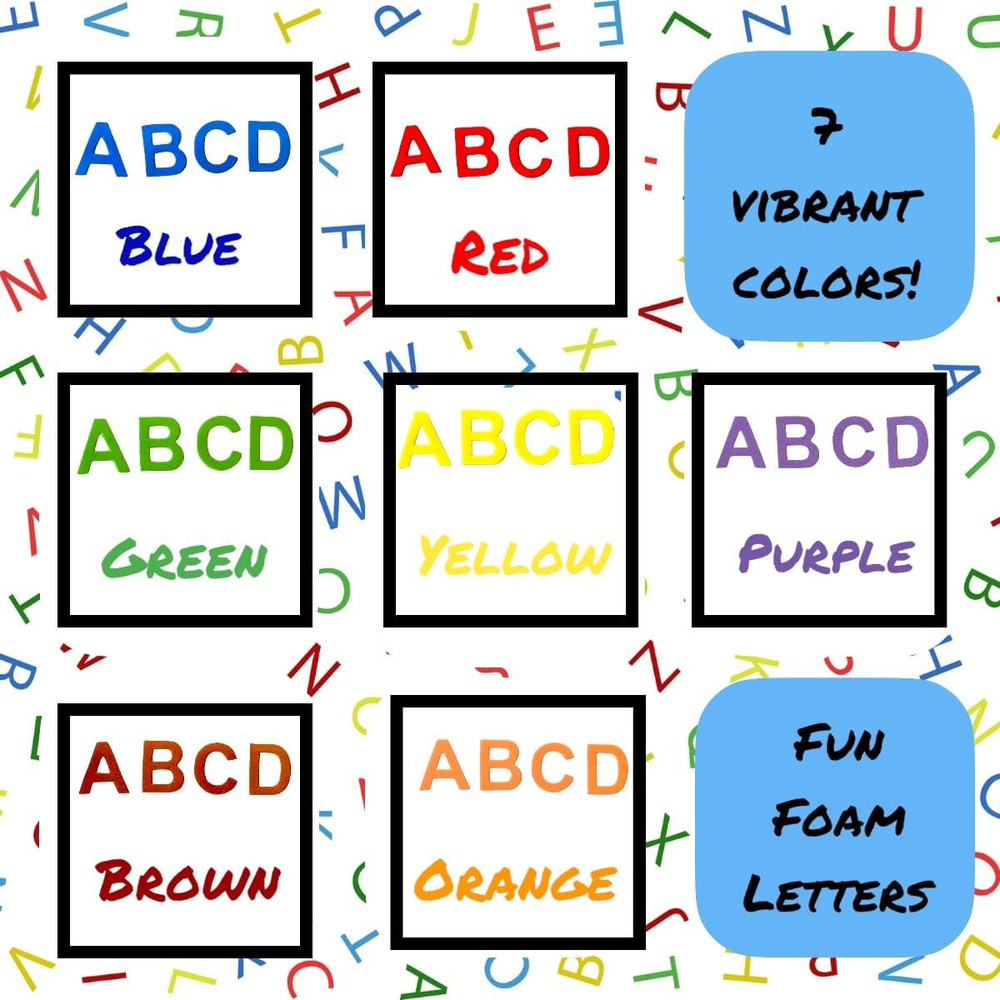 1300 Pcs Foam Letters Stickers for Crafts- 8 Colors of Alphabet Foam Sticky L…