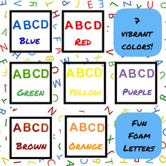 1300 Pcs Foam Letters Stickers for Crafts- 8 Colors of Alphabet Foam Sticky L…