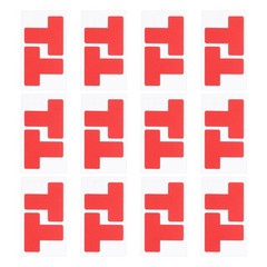 5S Location Marking Corner, (3x3x1.2 Inch, Red) (24Pcs), T-shaped Sticker