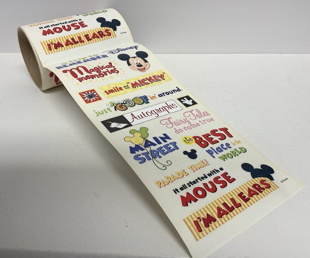 Disney Mickey Mouse & Park Stickers by Sandylion Partial Roll Vintage