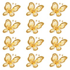 12Pcs Butterflies for Crafts, 2.2″ Organza Butterflies, Golden