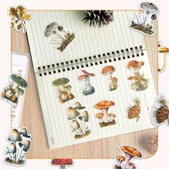 120 Pieces Mushroom Stickers Decals Plants Theme Multicolor