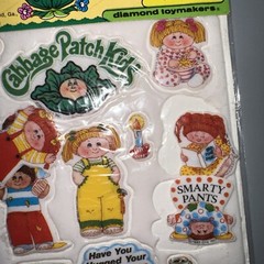 Vintage 1980s CABBAGE PATCH KID Puffy Sticker Sheet SEE Pics #5 Slumber Party