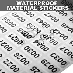 Durable Waterproof Number Stickers – Self-Adhesive 2000 Pack for Indoor/Outdoor