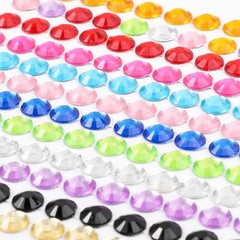 3120pcs 6mm Self-Adhesive Rhinestone Stickers Gem Jewels Colored