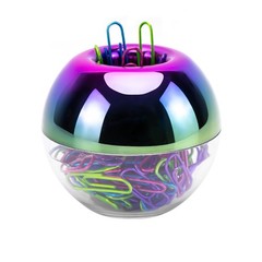Rainbow Paper Clips Holder Medium Holographic Paper Clip Dispensers 100pcs 28…