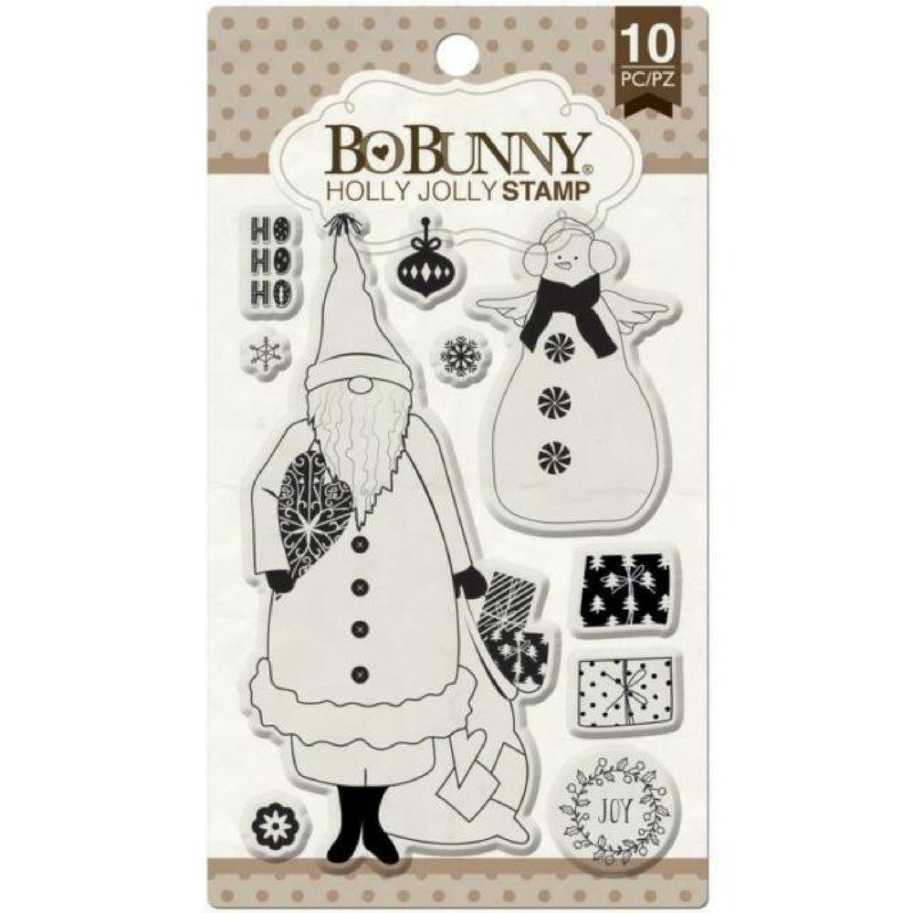 Bo Bunny Acrylic Rubber Stamps HOLLY JOLLY