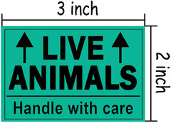 Remarkable Live Animals Please Handle with Care Stickers,2 X 3 Inch Fluorescent