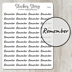 Remember Planner Stickers