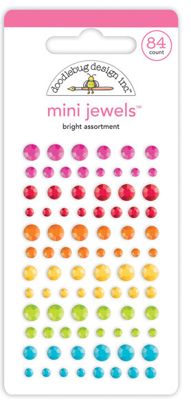 Crafts Doodlebug Mini Jewels Repeats Assorted Sizes Gems Bling Bright Colors