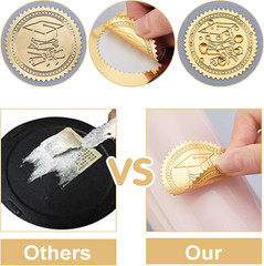 2 Inch Envelope Seals Stickers Letter M 100pcs Embossed Foil Seals Adhesive G…