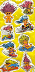 Vintage 1980’s Good Luck Troll Trolls Puffy Stickers Russ Sealed NEW OLD STOCK