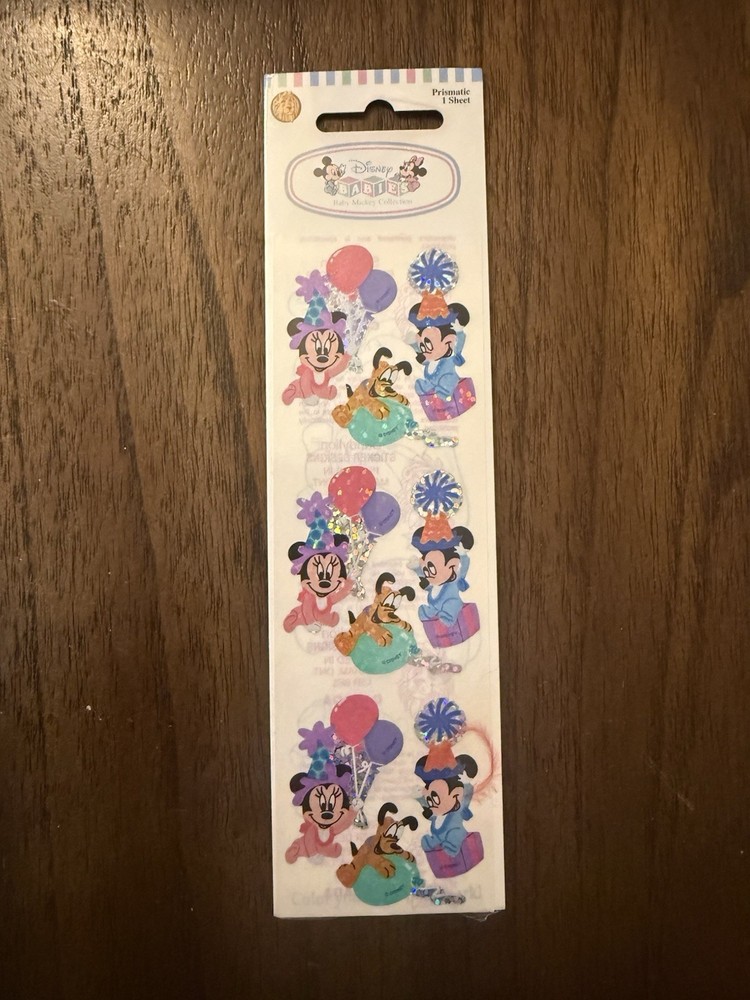 Vintage Sandylion Prismatic Disney Babies Stickers Minnie Mickey Mouse Pluto