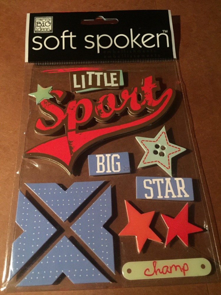 Soft Spoken Little Sport Big Star Champ Boy Kid Infant Toddler Scrapbook Sticker