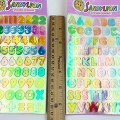 4 Vintage Sandylion Numbers (3) Letters (1) Mother of Pearl Stickers New Sealed