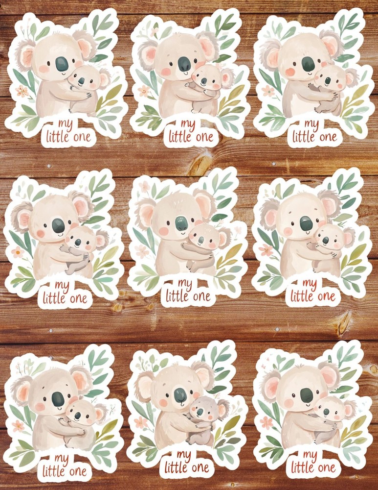 My Little One Koala Die Cut Stickers Set Scrapbooking Laptop Waterbottle