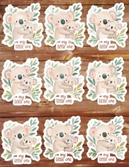 My Little One Koala Die Cut Stickers Set Scrapbooking Laptop Waterbottle