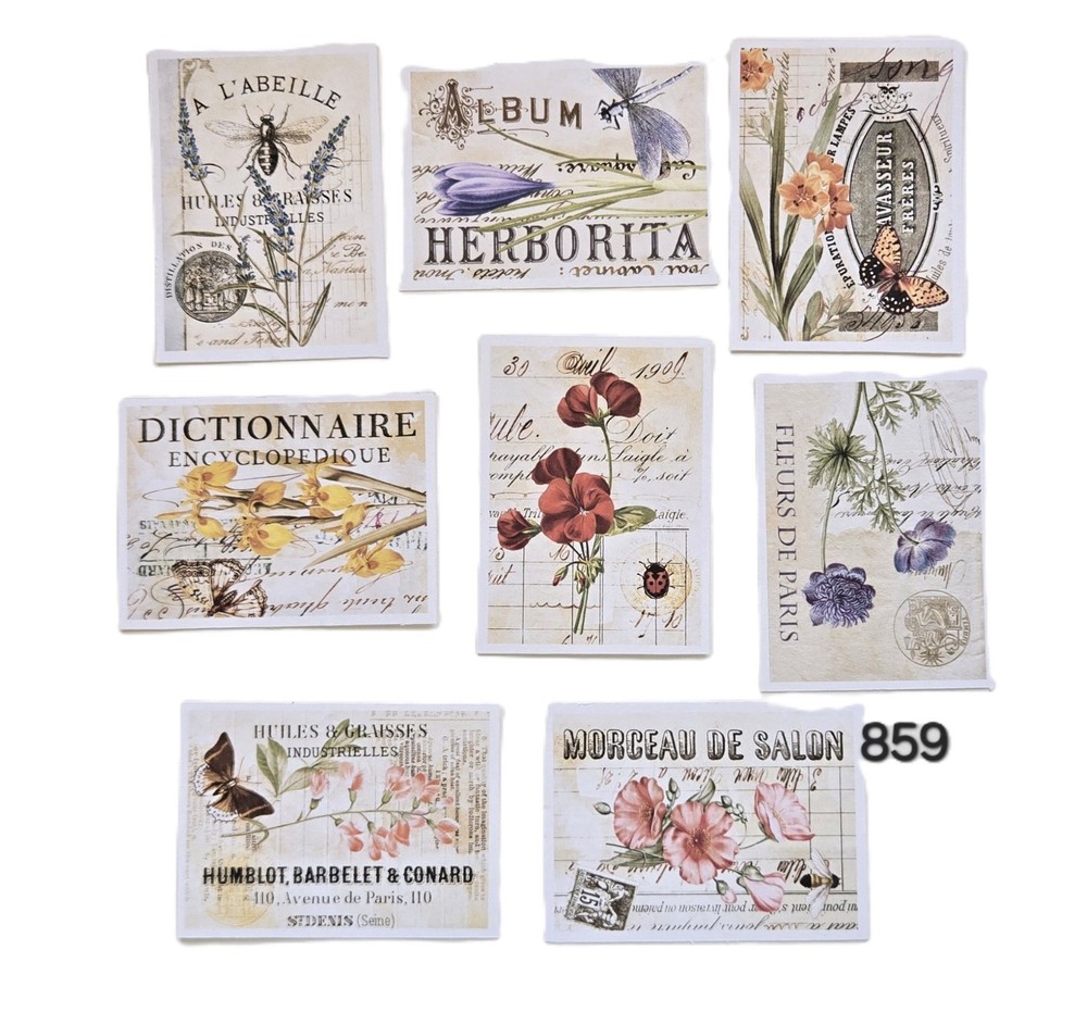 Floral Botanicals Journal Cards Supplies Scrapbooks Junk Journal