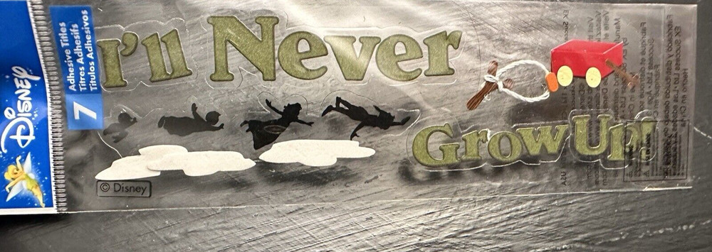 Disney I’ll never Grown Up Peter Pan Sticker Scrapbooking Tinker Bell