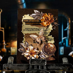 120PCS Steampunk Vintage Stickers – Die-Cut Antique Gears, Bulbs & Butterflies w