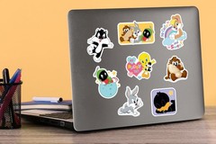 LOONEY TUNES CUTE AND CUDDLY VARIETY DIE CUT VINYL 50 CT STICKER PACK