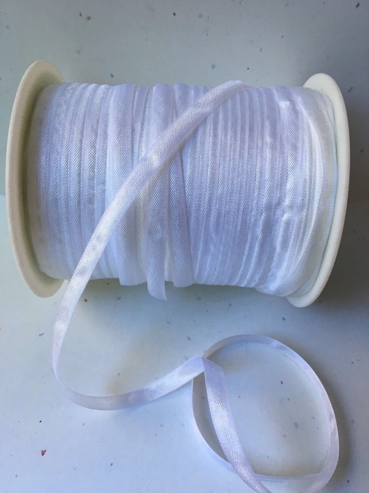 1/8″ Acetate Ribbon – May Arts – JB01 – White – 200 Yards