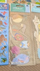 Beach Lot Shore Fish Sea Creatures Dolphin Starfish Jolees Sticko Scrapbook Lot