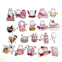 Bunny Snacks Easter Stickers Spring Scrapbooking Planner Calendar Cards