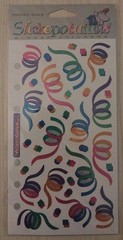 Party Confetti Swirls Metallic Rainbow Colors~Stickopotamus StIckers~Binders~NIP
