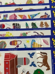 10 Scratch ‘N Smell Sniff Sticker Sheets Mello Smello Food Camping Farm Beach