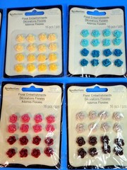 BNIP RETIRED RECOLLECTIONS RESIN FLOWERS 96CT. LOT SCRAPBOOK EMBELLISHMENTS #4b